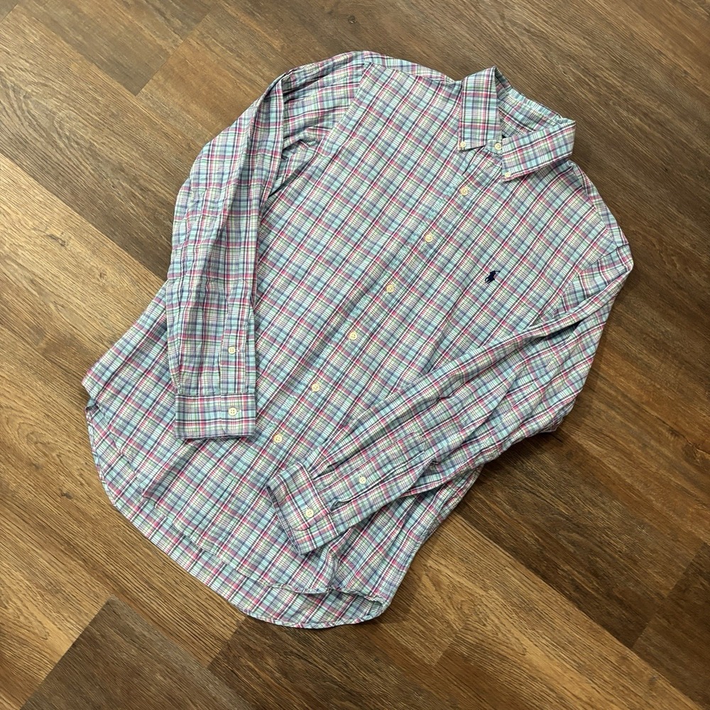 Ralph Lauren Multicolor plaid Button Down Shirt Men's Sz M Spring Easter